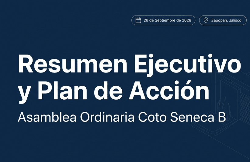 Asamblea Ordinaria Coto Seneca B, Zapopan, Jalisco. 26SEP26